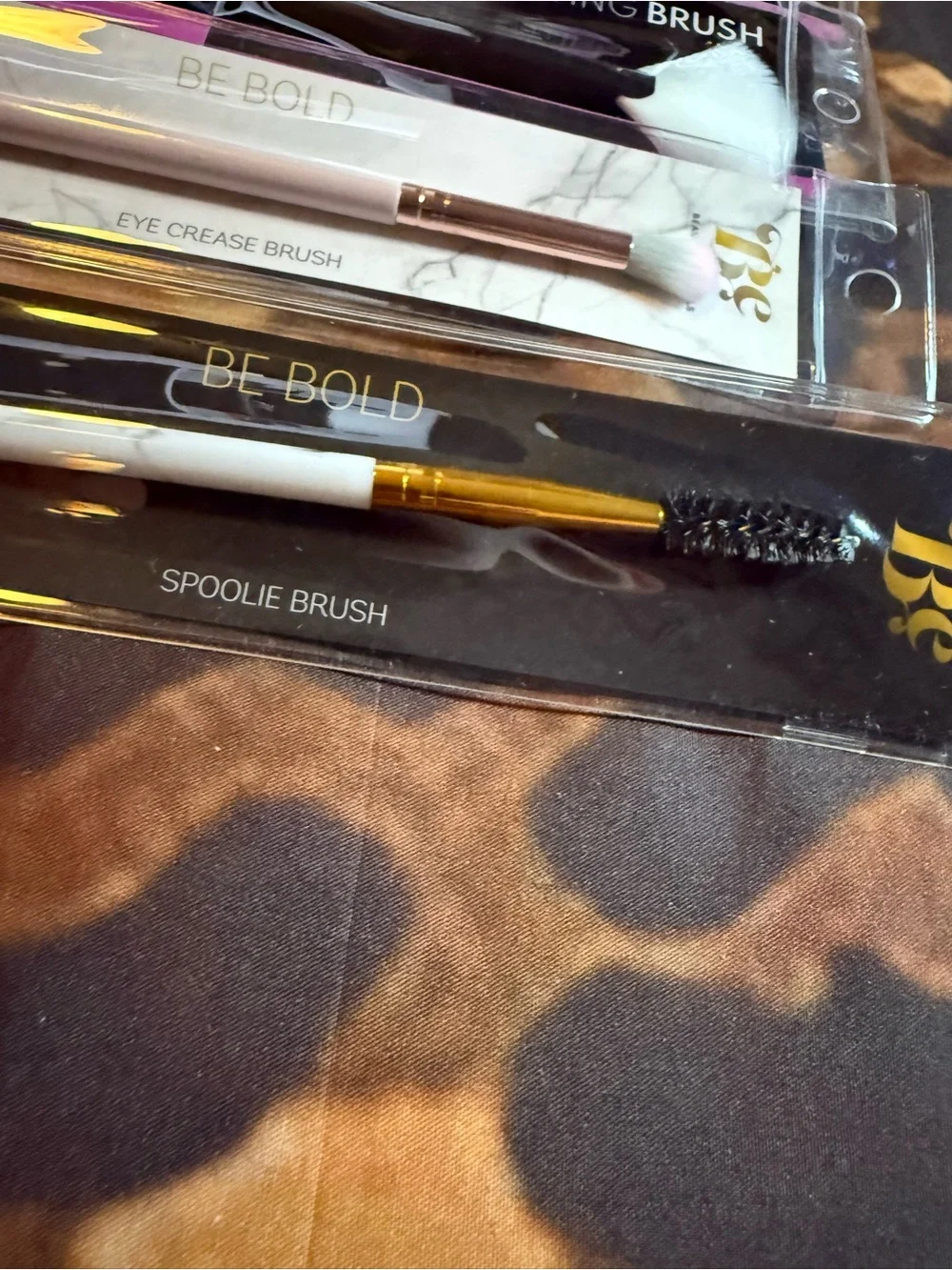 BE Bold Makeup Brush Set - Pink, White & Gold Accents -5 pieces